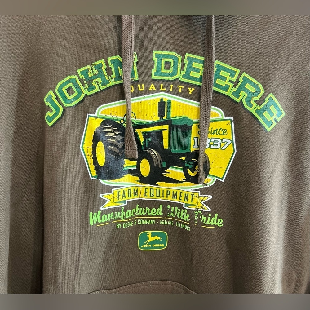 John Deere brown Graphic Tractor Sweatshirt Size XL - Picture 4 of 11